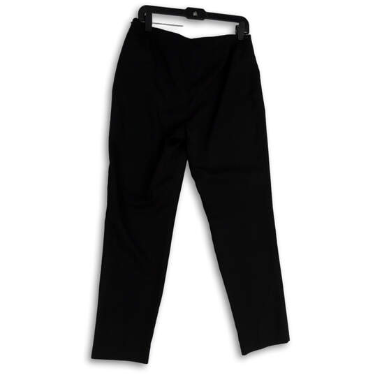 Womens Black Flat Front Slash Pocket Classic Straight Leg Dress Pants Sz 6 image number 1