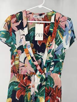 Womens Multicolor Floral Short Sleeve Wrap Dress Size M T-0503687-D alternative image