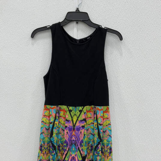 NWT Womens Multicolor Sleeveless Round Neck Back Zip A-Line Dress Size 8 image number 3