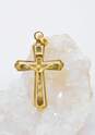 14K Yellow Gold Cross Crucifix Pendant 1.7g image number 3
