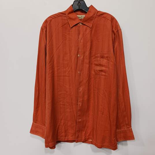 Men's Orange Shirt Size Medium image number 1