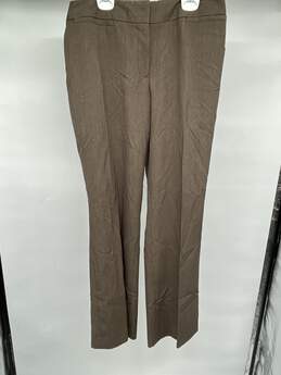 Rafaella Womens Brown Flat Front Straight Leg Dress Pants Sz 8 W-0528807-T