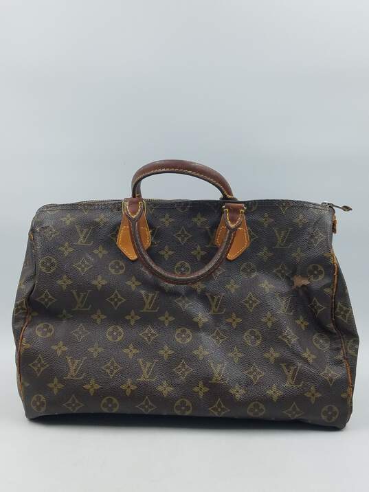 Authentic Louis Vuitton Brown Speedy 35 Handbag image number 1