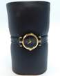 Ladies Vintage Gucci Classic Gold Tone & Black Leather Strap Swiss Watch 13.4g image number 1