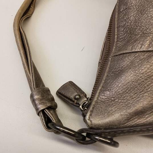 COACH 14783 Kristin Gray Metallic Leather Medium Tote Bag image number 8