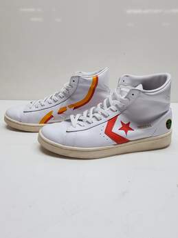 Converse Pro Leather High Top White Orange Sneakers Size 10.5