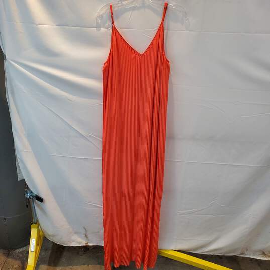 BCBGeneration Hot Coral Sleeveless V-Neck Dress NWT Women's Size L image number 1