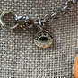 Designer J. Crew Gold-Tone Chain Orange Bubble Stone Statement Necklace image number 4