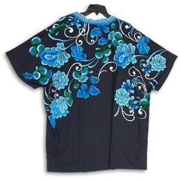 NWT Chico's Womens Blue Floral Short Sleeve Open Front Wrap Size L/XL alternative image