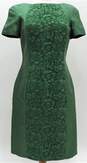 Valentino Emerald Green Lace Embroidered Cotton Sheath Dress Size 4 W/COA image number 4