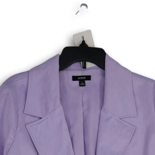 Womens Purple Long Sleeve Notch Lapel Open Front Jacket Size Large image number 3