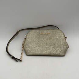 Womens Gold Leather Inner Zip Pocket Adjustable Strap Crossbody Bag