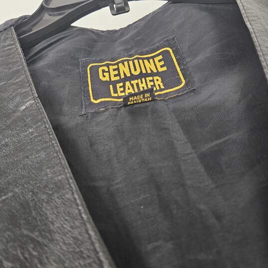 Genuine Leather Black Vest image number 3