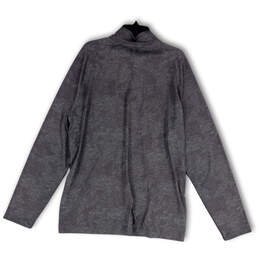 Mens Gray Mock Neck 1/4 Zip Long Sleeve Stretch Pullover T-Shirt Size XL alternative image