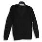 NWT Womens Black Knitted V-Neck Button Front Cardigan Sweater Size M image number 2