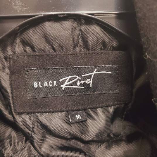 Black Rivet Men Black Peacoat with Scarf M image number 3