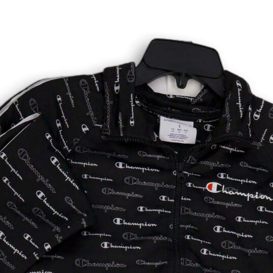Womens Black Logo Print Long Sleeve Full-Zip Activewear Track Jacket Size S image number 3