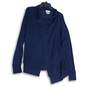 Van Heusen Womens Navy Blue Ribbed Knit Long Sleeve Cardigan Sweater Size Large image number 1