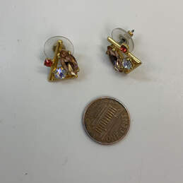 Designer J. Crew Gold-Tone Multicolor Crystal Cut Stone Stud Earrings alternative image