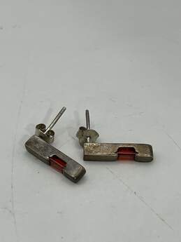 925 Sterling Silver Womens Push Lock Stud Earrings 4.1g JEWVPJVMR-E