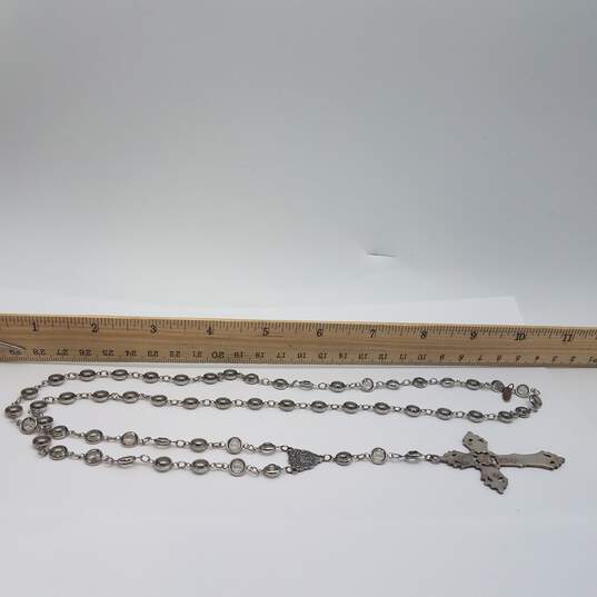 Sterling Silver Crystal Link Cross Rosary 25.4g image number 10