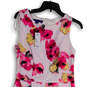 NWT Womens Pink Yellow Floral Sleeveless Knee Length Sheath Dress Size 6 image number 3