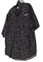 Mens Black Gray Fish Print Short Sleeve Collared Button Up Shirt Size L image number 2