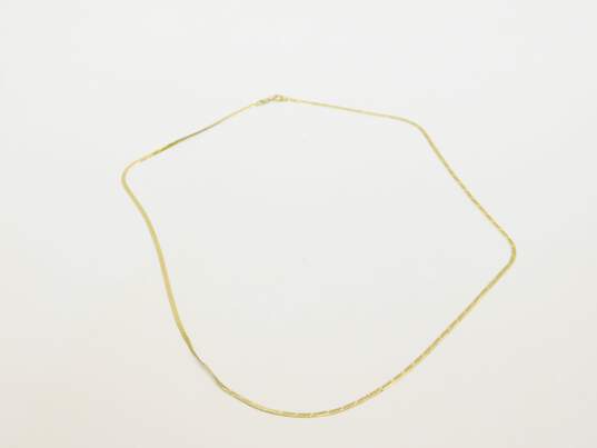 Fancy 14k Yellow Gold Herringbone Chain Necklace 2.0g image number 4