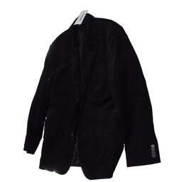Womens Black Corduroy Long Sleeve Notch Lapel Two Button Blazer Size 38S alternative image