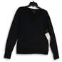 NWT Womens Black V-Neck Long Sleeve Knit Pullover Sweater Size Medium image number 4