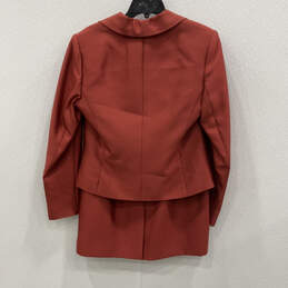 Womens Orange Long Sleeve Button Front Blazer & Skirt Suit Set Size 10 alternative image