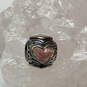 Designer Pandora 925 ALE Sterling Silver Pink Enamel Heart Beaded Charm image number 1