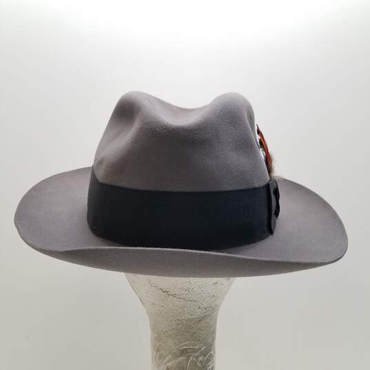 Stetson SV01 Temple Men's Fedora Hat Grey image number 4