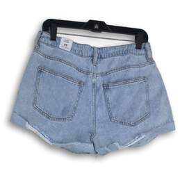 NWT Pacsun Womens Light Blue Denim Distressed Medium Wash Mom Shorts Size 29 alternative image