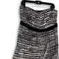 Womens Black White Striped Strapless Front Slit Maxi Dress Size 14/16 image number 3