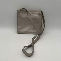 Womens Silver Leather Outer Pockets Adjustable Strap Zip Crossbody Bag alternative image