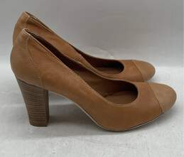 Passo Passo Womens Biege Leather Slip On Block Pump Heels Size 40 0504015-B