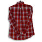 Womens White Red Check Soft Wash Long Sleeve Button-Up Shirt Size XS image number 2