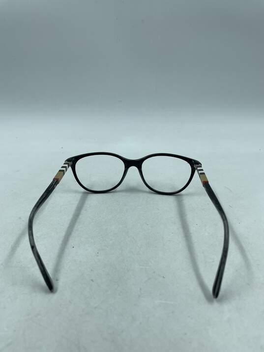 Burberry Black Check Oval Eyeglasses image number 3