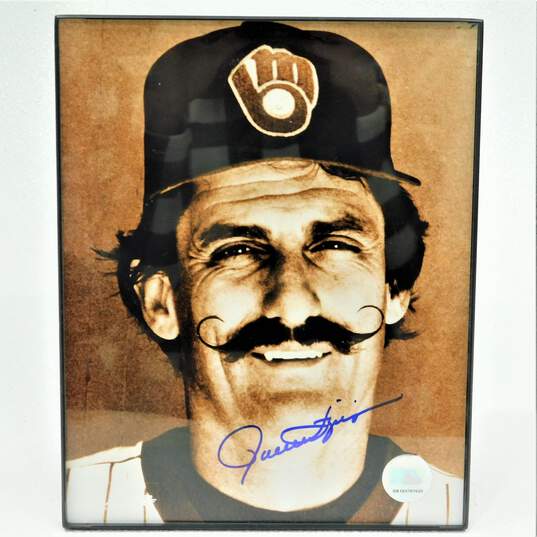 HOF Rollie Fingers Autographed Framed Photo Milwaukee Brewers image number 1