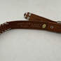 Womens Brown Leather Punch Hole Adjustable Single Tongue Belt Size 31 image number 3