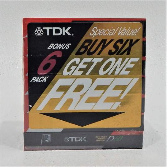 7 PACK TDK D60 Blank Audio Cassette Tapes IEC1/Type1 High Output - NEW SEALED image number 1