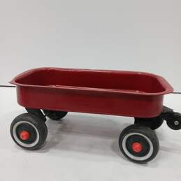 Vintage Red Metal Wagon with Handle alternative image