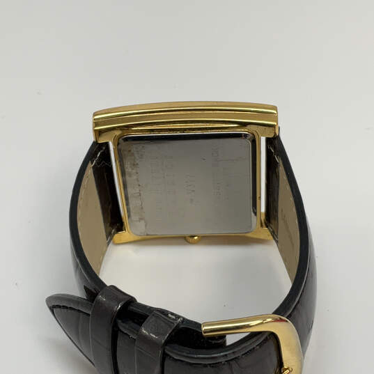 Designer Joan Rivers Gold-Tone Leather Strap Rhinestone Analog Wristwatch image number 4