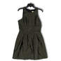 Womens Black Gold Geometric Round Neck Sleeveless Fit & Flare Dress Size 6 image number 1