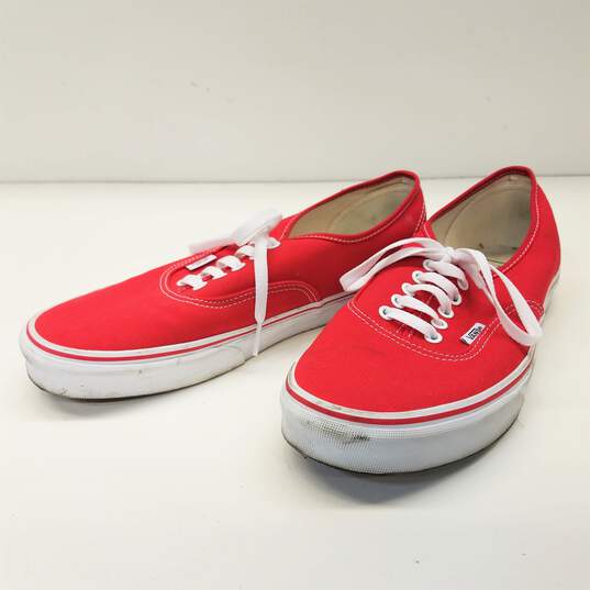 Vans Authentic Red Canvas Casual Shoes Men's Size 11 image number 4