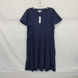 J. Crew Navy Blue Cotton Short Sleeved Dress WM Size L NWT