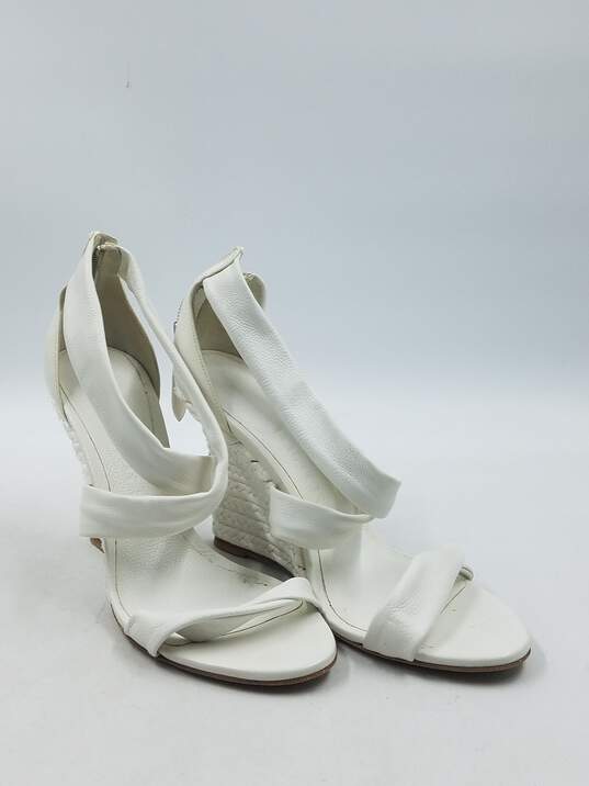 Authentic Burberry White Wedge Sandal W 9.5 image number 3
