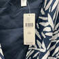 NWT Womens Blue White Flutter Sleeve Surplice Neck Ruffle Wrap Dress Sz XXS image number 1
