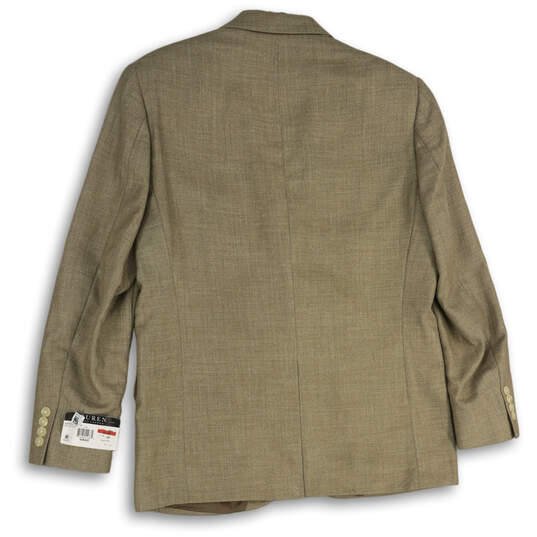 NWT Mens Tan Notch Lapel Long Sleeve Flap Pocket Two Button Blazer Size 40R image number 2